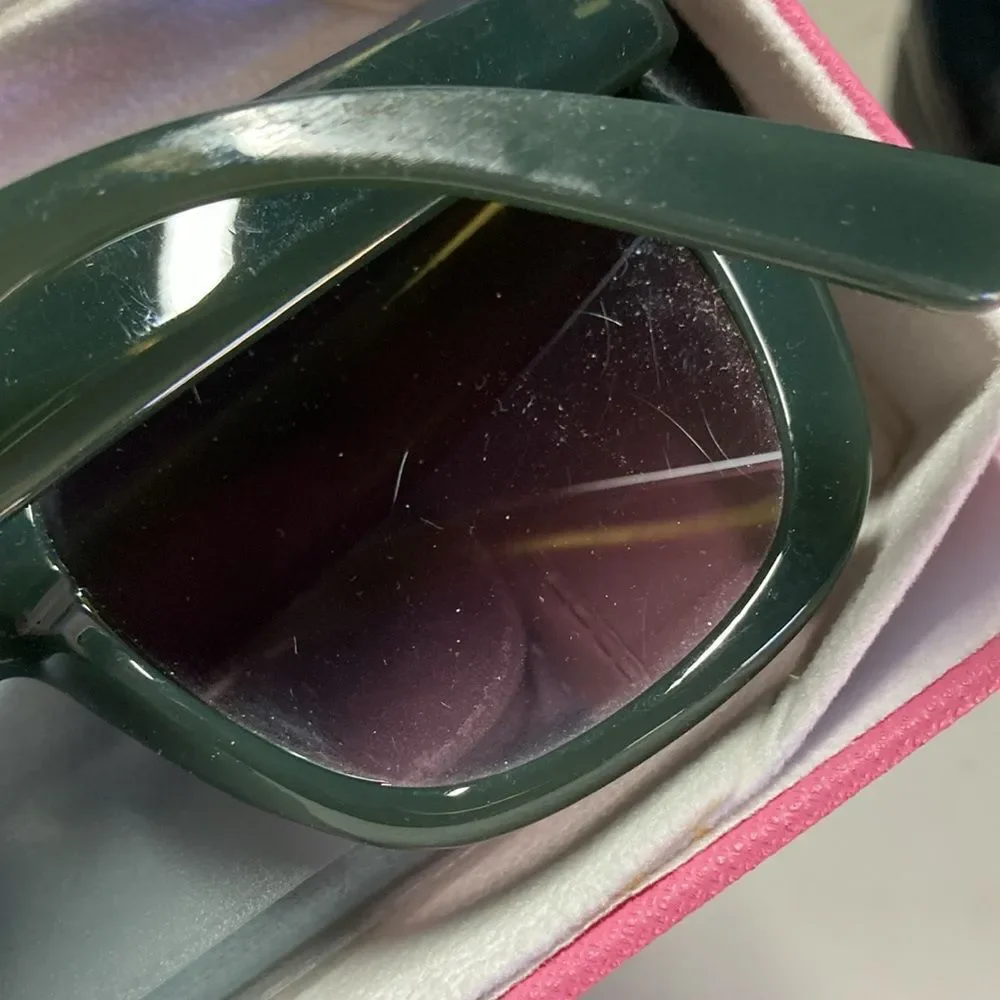 Oversized Fashion Sunglasses in Black & Green Gray Two Pair - Lyzoit